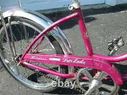 Vintage 1969 Schwinn Sting Ray Purple Fair Lady Girls Bicycle 20 Original Cond