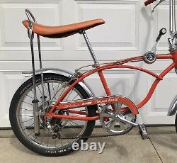 Vintage 1969 Schwinn Stingray Orange Krate Muscle Bike, Old Banana Seat Bicycle