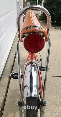 Vintage 1969 Schwinn Stingray Orange Krate Muscle Bike, Old Banana Seat Bicycle