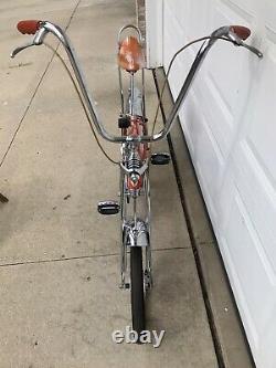 Vintage 1969 Schwinn Stingray Orange Krate Muscle Bike, Old Banana Seat Bicycle