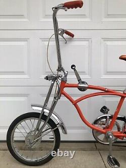 Vintage 1969 Schwinn Stingray Orange Krate Muscle Bike, Old Banana Seat Bicycle