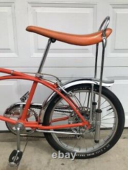 Vintage 1969 Schwinn Stingray Orange Krate Muscle Bike, Old Banana Seat Bicycle