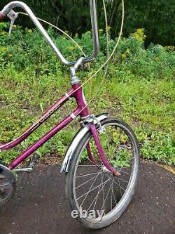 Vintage 1969 Schwinn Stingray Stardust Girls Violet 20 3 Speed Bicycle