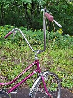 Vintage 1969 Schwinn Stingray Stardust Girls Violet 20 3 Speed Bicycle