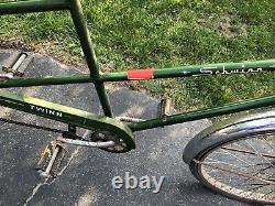 Vintage 1969 Schwinn Twinn Tandem Bicycle Original Campus Green