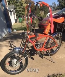 Vintage 1970 Schwinn Orange Krate 5 Speed Bicycle With Lots Of Accessories