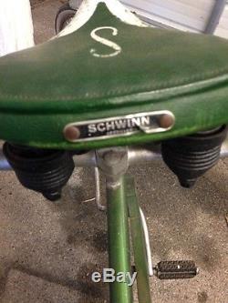 Vintage 1970 Schwinn Tandem Green Two Seater Bike LOOK
