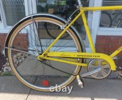 Vintage 1970's Schwinn Speedster 3-Speed Yellow All Original