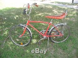Vintage 1970's Schwinn Stingray Bicycle 5 Speed Original Banana Seat Tire Slick