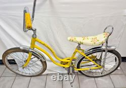 Vintage 1970's Schwinn Yellow Sting-Ray Lil' Chik Bike Bicycle with Banana Seat