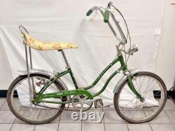 Vintage 1970s SCHWINN STINGRAY FAIR-LADY Green Bike Bicycle with Banana Seat