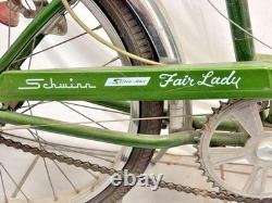 Vintage 1970s SCHWINN STINGRAY FAIR-LADY Green Bike Bicycle with Banana Seat