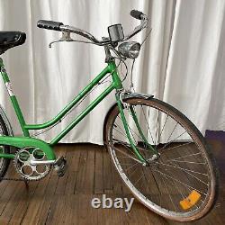 Vintage 1970s Schwinn Collegiate Green 5 Speed Women's Bicycle with Rack Headlight