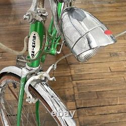 Vintage 1970s Schwinn Collegiate Green 5 Speed Women's Bicycle with Rack Headlight