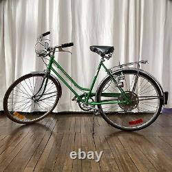 Vintage 1970s Schwinn Collegiate Green 5 Speed Women's Bicycle with Rack Headlight