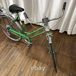 Vintage 1970s Schwinn Collegiate Green 5 Speed Women's Bicycle with Rack Headlight