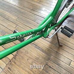 Vintage 1970s Schwinn Collegiate Green 5 Speed Women's Bicycle with Rack Headlight