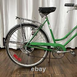 Vintage 1970s Schwinn Collegiate Green 5 Speed Women's Bicycle with Rack Headlight