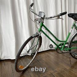 Vintage 1970s Schwinn Collegiate Green 5 Speed Women's Bicycle with Rack Headlight