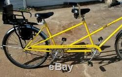 Vintage 1973 Yellow Schwinn Twinn Tandem Bicycle Bike Chicago USA