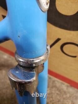 Vintage 1974 Opaque Blue Tall Frame Curved Seat Tube Sprint Frame Fork Ten Speed