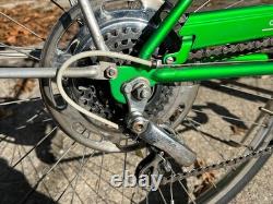 Vintage 1975 Scwhinn Collegiate Bicycle, 5 speed, green, 17 inch frame