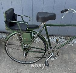 Vintage 1976 Schwinn Suburban Bike with Child Seat New Tubes/Redone Seat Green