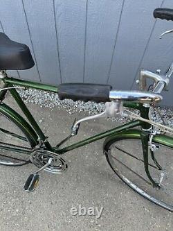 Vintage 1976 Schwinn Suburban Bike with Child Seat New Tubes/Redone Seat Green