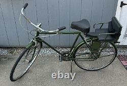 Vintage 1976 Schwinn Suburban Bike with Child Seat New Tubes/Redone Seat Green