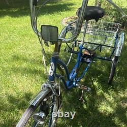 Vintage 1980 Schwinn Town and Country Tricycle Bike Blue Tri Wheel BR560486 AT2