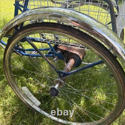 Vintage 1980 Schwinn Town and Country Tricycle Bike Blue Tri Wheel BR560486 AT2