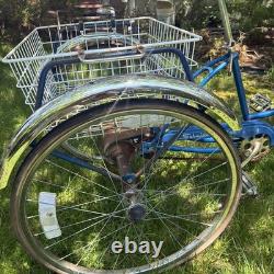 Vintage 1980 Schwinn Town and Country Tricycle Bike Blue Tri Wheel BR560486 AT2