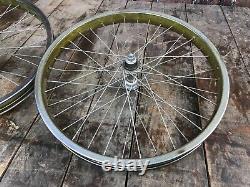 Vintage 1980's BMX Schwinn Thrasher 36 Spoke Rims Yellow / Gold CMC 20 x 2.125