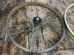 Vintage 1980's BMX Schwinn Thrasher 36 Spoke Rims Yellow / Gold CMC 20 x 2.125