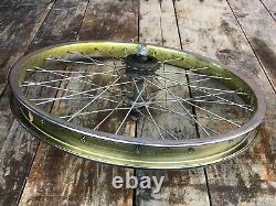 Vintage 1980's BMX Schwinn Thrasher 36 Spoke Rims Yellow / Gold CMC 20 x 2.125