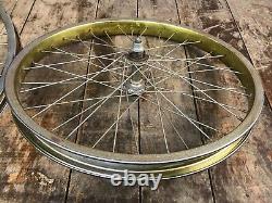 Vintage 1980's BMX Schwinn Thrasher 36 Spoke Rims Yellow / Gold CMC 20 x 2.125