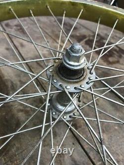 Vintage 1980's BMX Schwinn Thrasher 36 Spoke Rims Yellow / Gold CMC 20 x 2.125