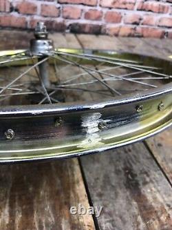 Vintage 1980's BMX Schwinn Thrasher 36 Spoke Rims Yellow / Gold CMC 20 x 2.125