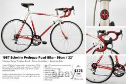 Vintage 1987 Schwinn Prologue road bike in a red-and-white fade finish