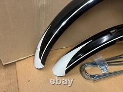 Vintage 24 Balloon Tire Bicycle Black Fender Set NOS Schwinn Shelby Monark &&