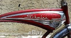 Vintage 54-65 Schwinn Jaguar Bicycle Serial #c128267 Red