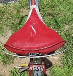 Vintage 54-65 Schwinn Jaguar Bicycle Serial #c128267 Red