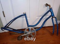 Vintage 70s Lil Chik Stingray Original Schwinn Blue Frame Fork Pedal PARTS Only