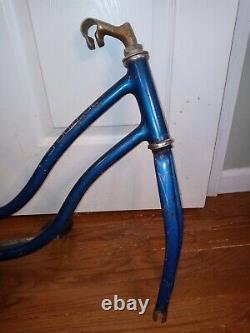 Vintage 70s Lil Chik Stingray Original Schwinn Blue Frame Fork Pedal PARTS Only