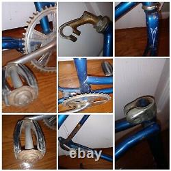 Vintage 70s Lil Chik Stingray Original Schwinn Blue Frame Fork Pedal PARTS Only