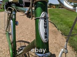 Vintage 70s Schwinn Speedster Green Bike Bicycle headlamp Rack Barn find SE SD