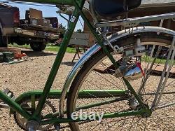 Vintage 70s Schwinn Speedster Green Bike Bicycle headlamp Rack Barn find SE SD
