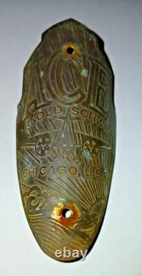 Vintage Ace Arnold Schwinn Bicycle Badge Shield With Screws