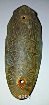 Vintage Ace Arnold Schwinn Bicycle Badge Shield With Screws