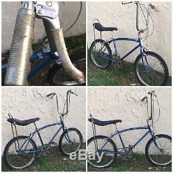 Vintage Antique 1968 SCHWINN STINGRAY FASTBACK 3 Speed Bike Banana Seat Blue